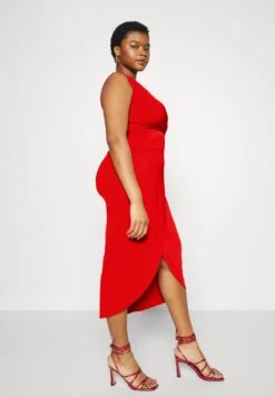Winny Asymmetric Midi - Jerseyjurk - Red -Wal G. 0ae96820840d4cf7b1ceb6824321f6ab