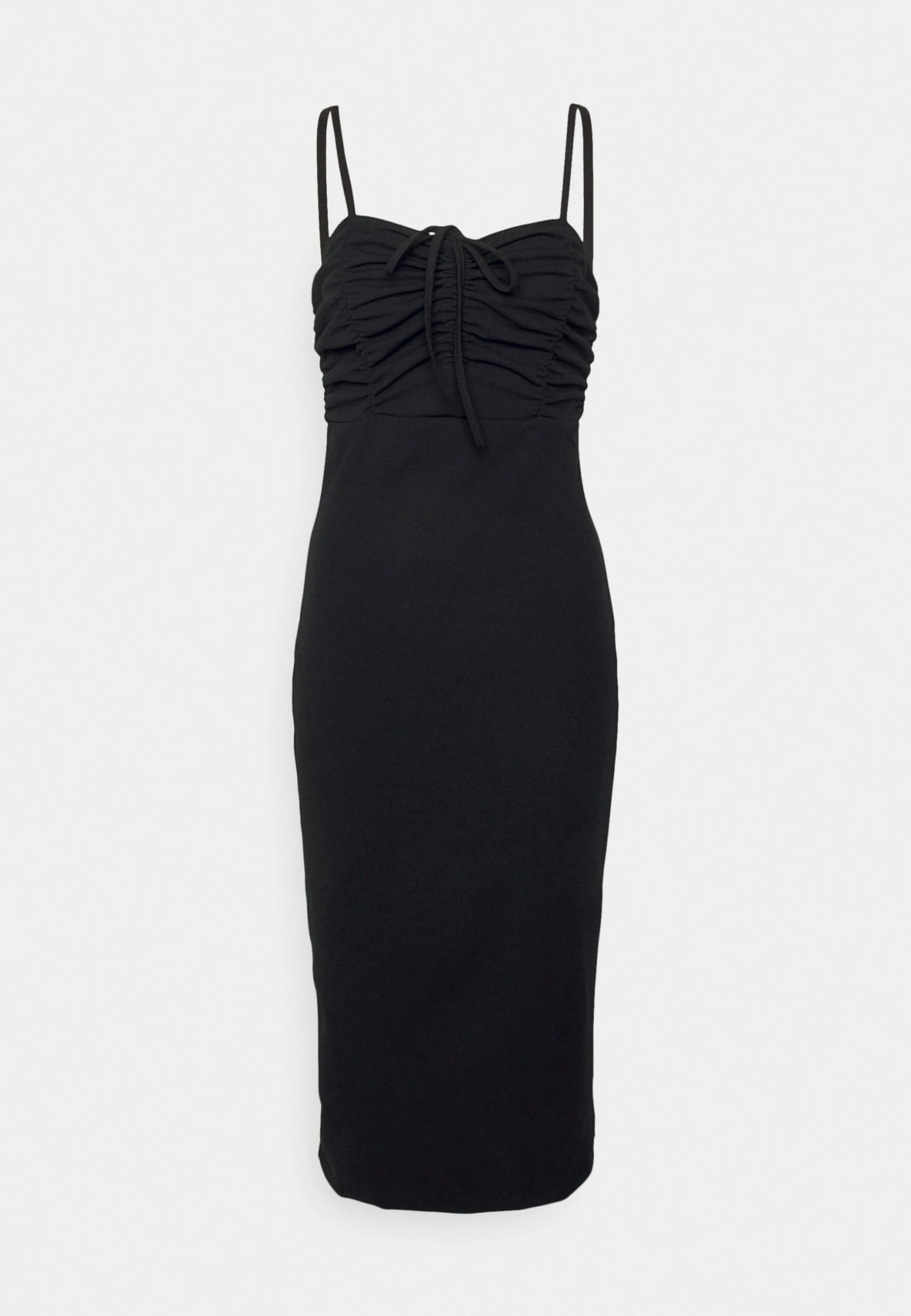 Cyndee Front Tie Midi Dress - Jerseyjurk - Black 4 Cyndee Front Tie Midi Dress - Jerseyjurk - Black - Afbeelding 4
