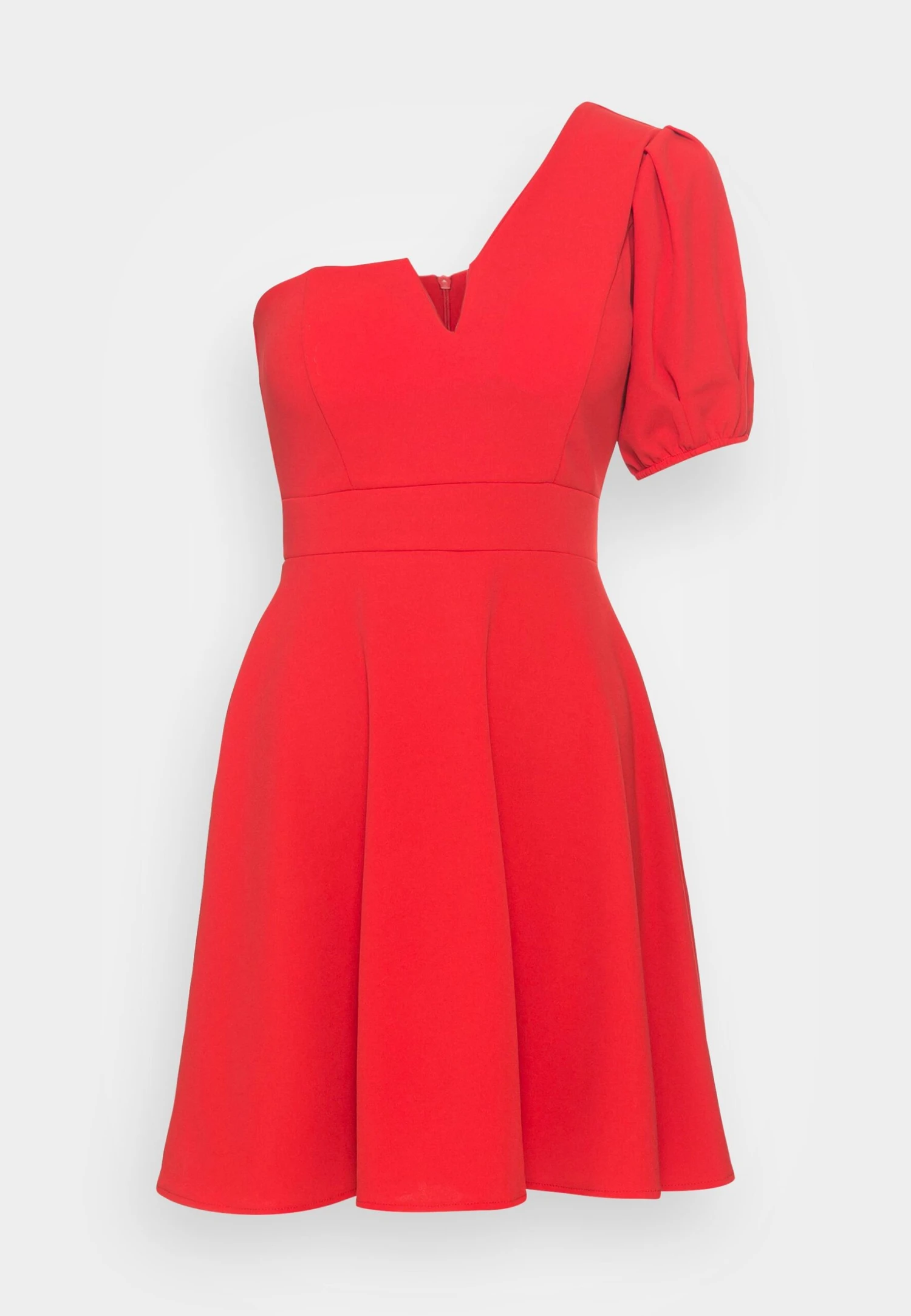 Wal G Zalora One Sleeve Skater Dress - Jerseyjurk - Red 4 Wal G Zalora One Sleeve Skater Dress - Jerseyjurk - Red - Afbeelding 4