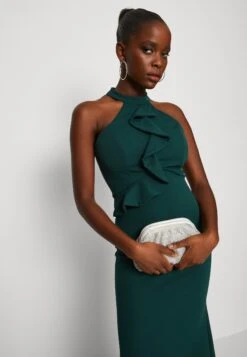 Wal G Tilly Ruffle Halter Neck Maxi Dress - Jerseyjurk - Forest Green 9 Wal G Tilly Ruffle Halter Neck Maxi Dress - Jerseyjurk - Forest Green -Wal G. 179956e9e2ee4f2b913ad3f55585877a