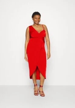 Winny Asymmetric Midi - Jerseyjurk - Red