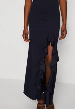 Wal G Soya One Shoulder Maxi Dress - Jerseyjurk - Navy Blue -Wal G. 197a2869b5e44441a29a3356da1720c9