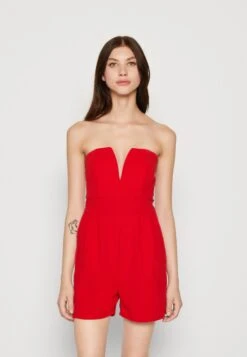 Wal G Christa V Neck Playsuit - Jumpsuit - Red