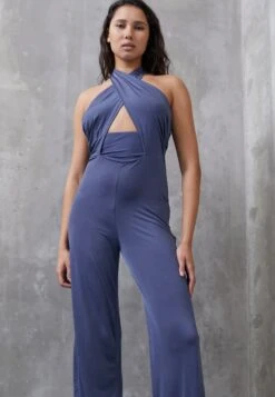 Wal G Party Jojo Halter - Jumpsuit - Denim Blue -Wal G. 28130dbf4e5b41e6bd36b3a8fb239e2a