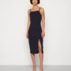 Wal G Strappy Square Neck Midi Dress - Etui-Jurk - Navy Blue