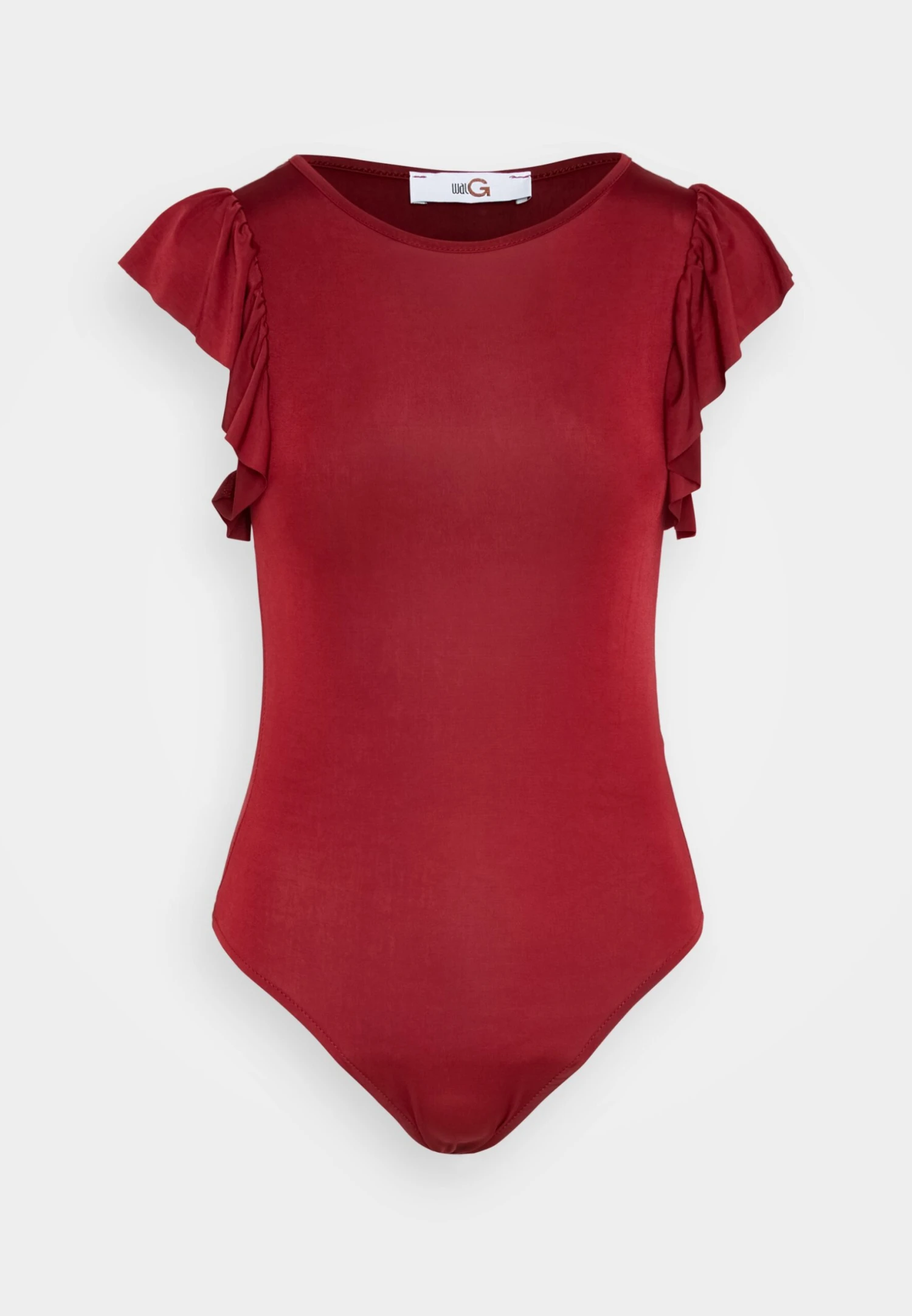 Wal G Ben Ruffle Bodysuit - T-Shirt Print - Burgundy 5 Wal G Ben Ruffle Bodysuit - T-Shirt Print - Burgundy - Afbeelding 5