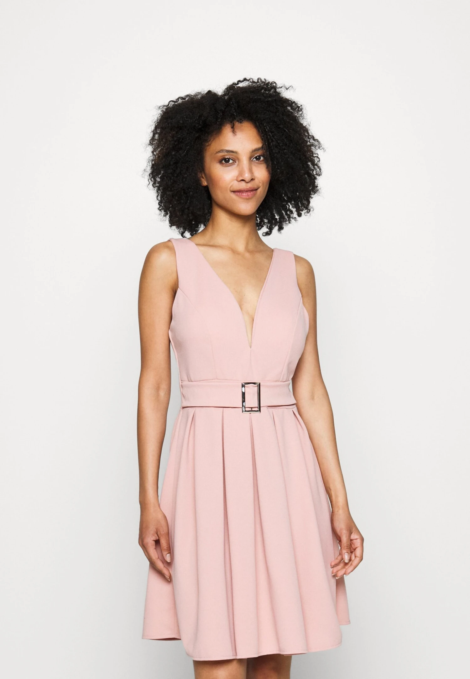 Debbie Buckle Skater Dress - Cocktailjurk - Blush Pink 1 Debbie Buckle Skater Dress - Cocktailjurk - Blush Pink