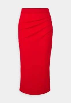 Wal G Reilly Rouched Midi Skirt - Kokerrok - Red -Wal G. 40cee99f1ef148f482cebc26cd7a87c5