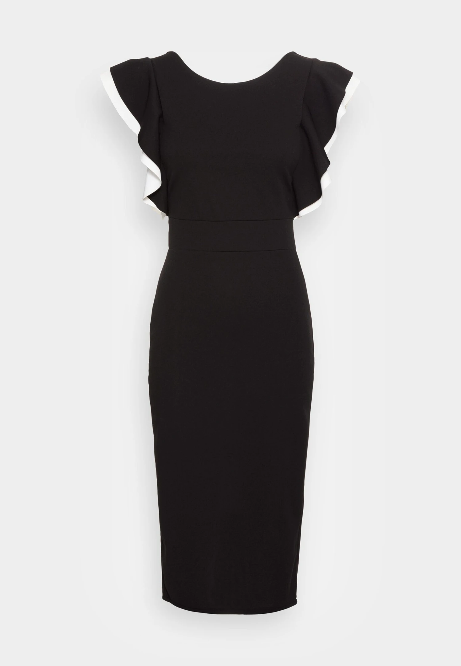 Wal G Kelly Ruffle Sleeve Midi Dress - Cocktailjurk - Black/White 4 Wal G Kelly Ruffle Sleeve Midi Dress - Cocktailjurk - Black/White - Afbeelding 4