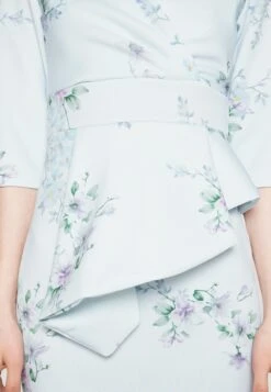 Isabella Wrap Print Midi - Jerseyjurk - Baby Blue -Wal G. 48e37edd4d5948a2b214d6539eb481fc