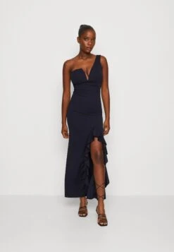 Wal G. 15 Wal G Soya One Shoulder Maxi Dress - Jerseyjurk - Navy Blue