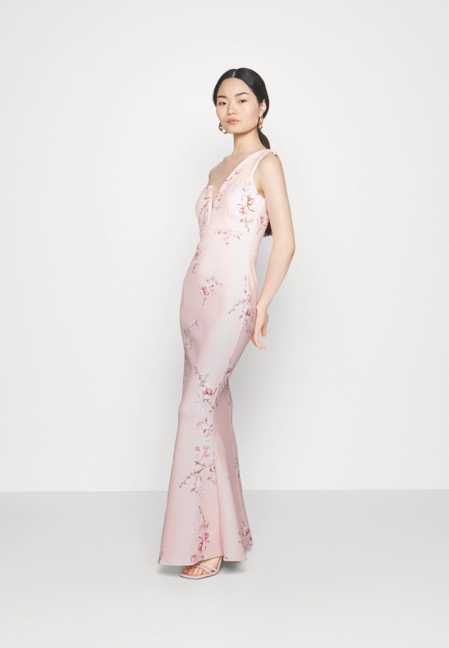 Wedding Gigi One Shoulder Print Maxi - Galajurk - Peach Print 2 Wedding Gigi One Shoulder Print Maxi - Galajurk - Peach Print - Afbeelding 2