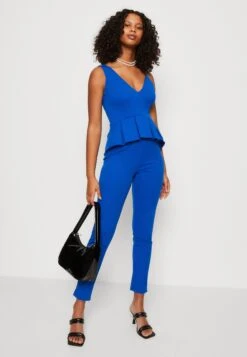 Wal G Xena Peplum - Jumpsuit - Electric Blue -Wal G. 4f8f1a0187db4574add129eeb22a3297