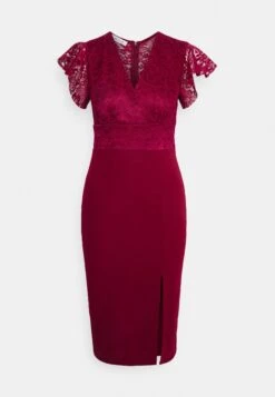 Double Frill Dress - Cocktailjurk - Wine