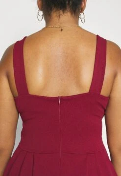 Kandy V Neck Midi - Jurk - Wine -Wal G. 585295c830e247719fd63487dd182dbe