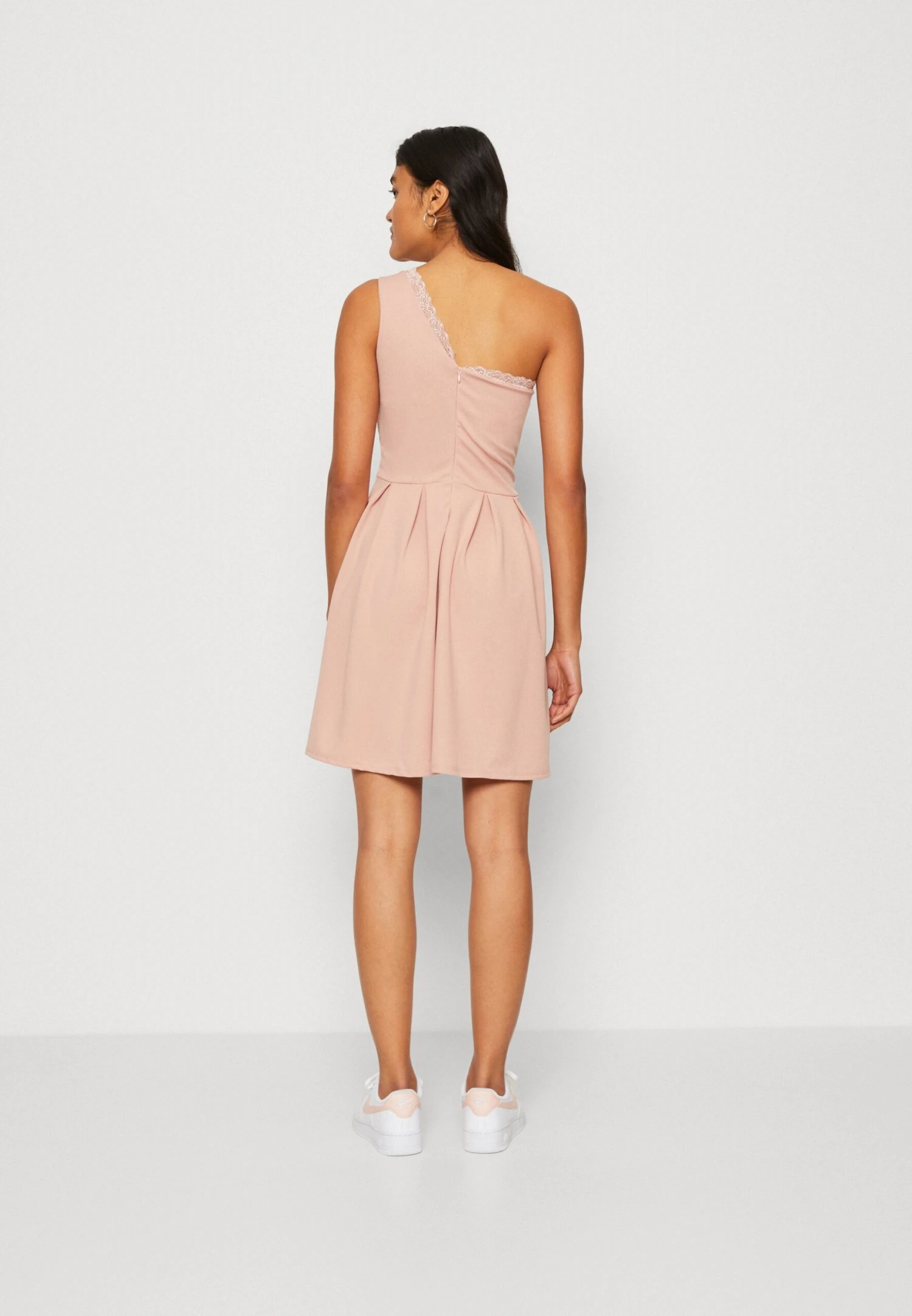 Wal G Vanya One Shoulder Skater Dress - Jerseyjurk - Blush Pink 3 Wal G Vanya One Shoulder Skater Dress - Jerseyjurk - Blush Pink - Afbeelding 3