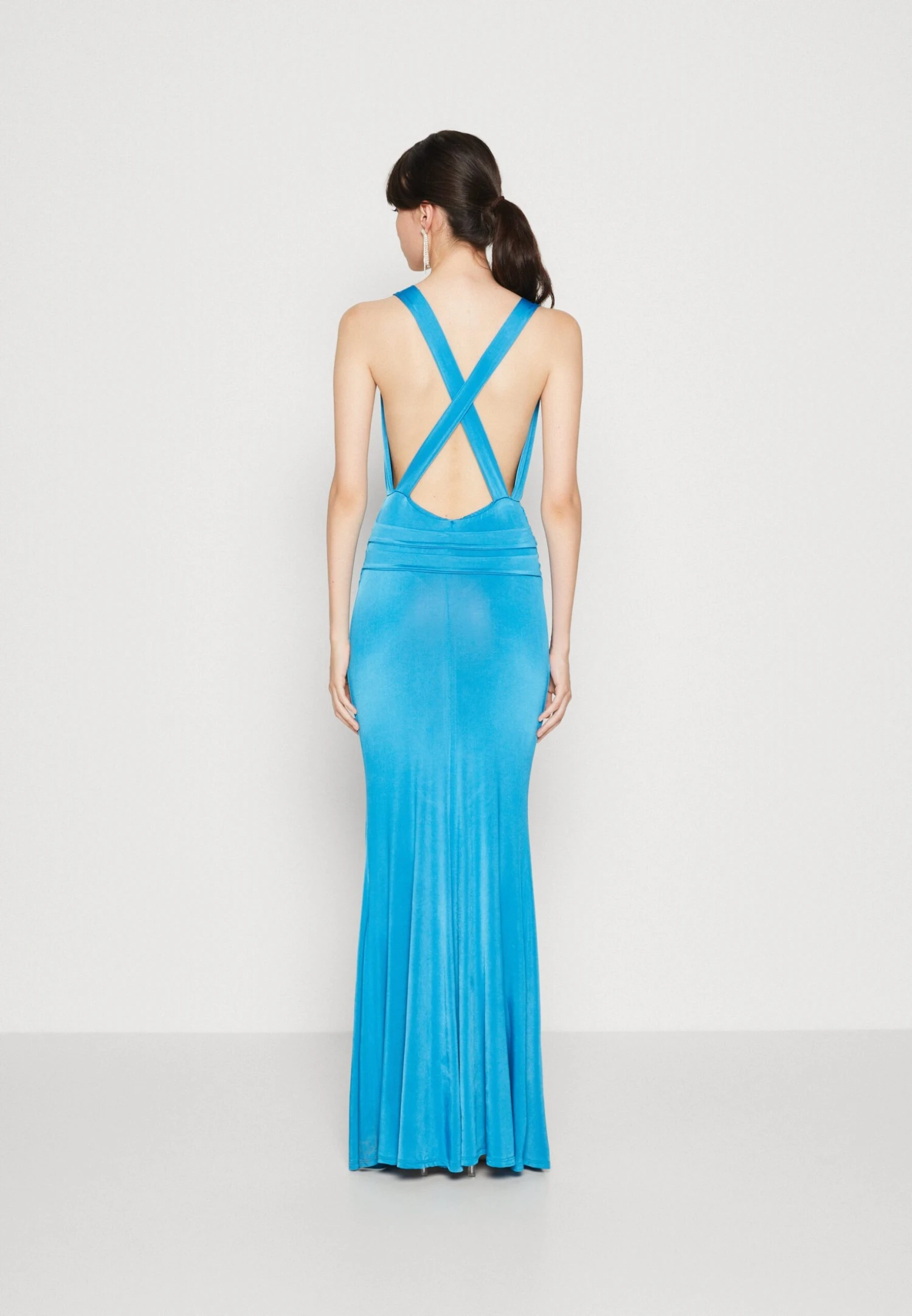 Wal G Angelina Cross Back Maxi - Jerseyjurk - Ocean Blue 3 Wal G Angelina Cross Back Maxi - Jerseyjurk - Ocean Blue - Afbeelding 3