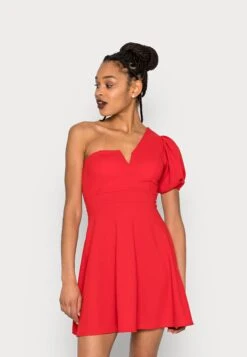 Wal G Zalora One Sleeve Skater Dress - Jerseyjurk - Red