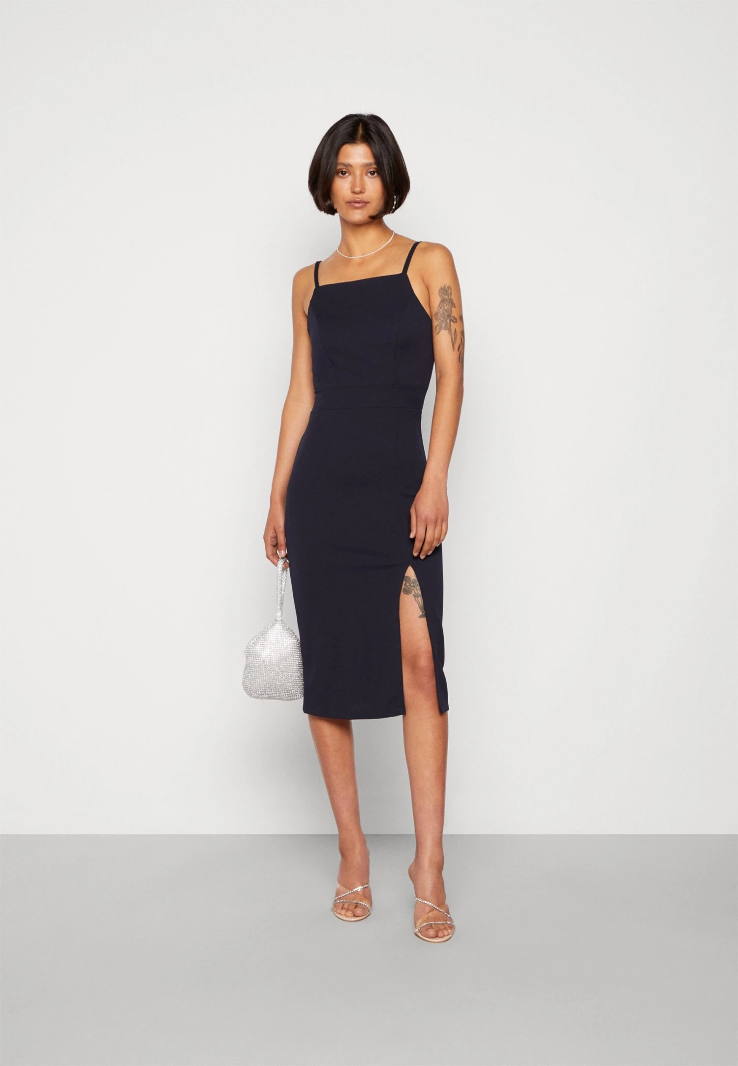 Wal G Strappy Square Neck Midi Dress - Etui-Jurk - Navy Blue 2 Wal G Strappy Square Neck Midi Dress - Etui-Jurk - Navy Blue - Afbeelding 2