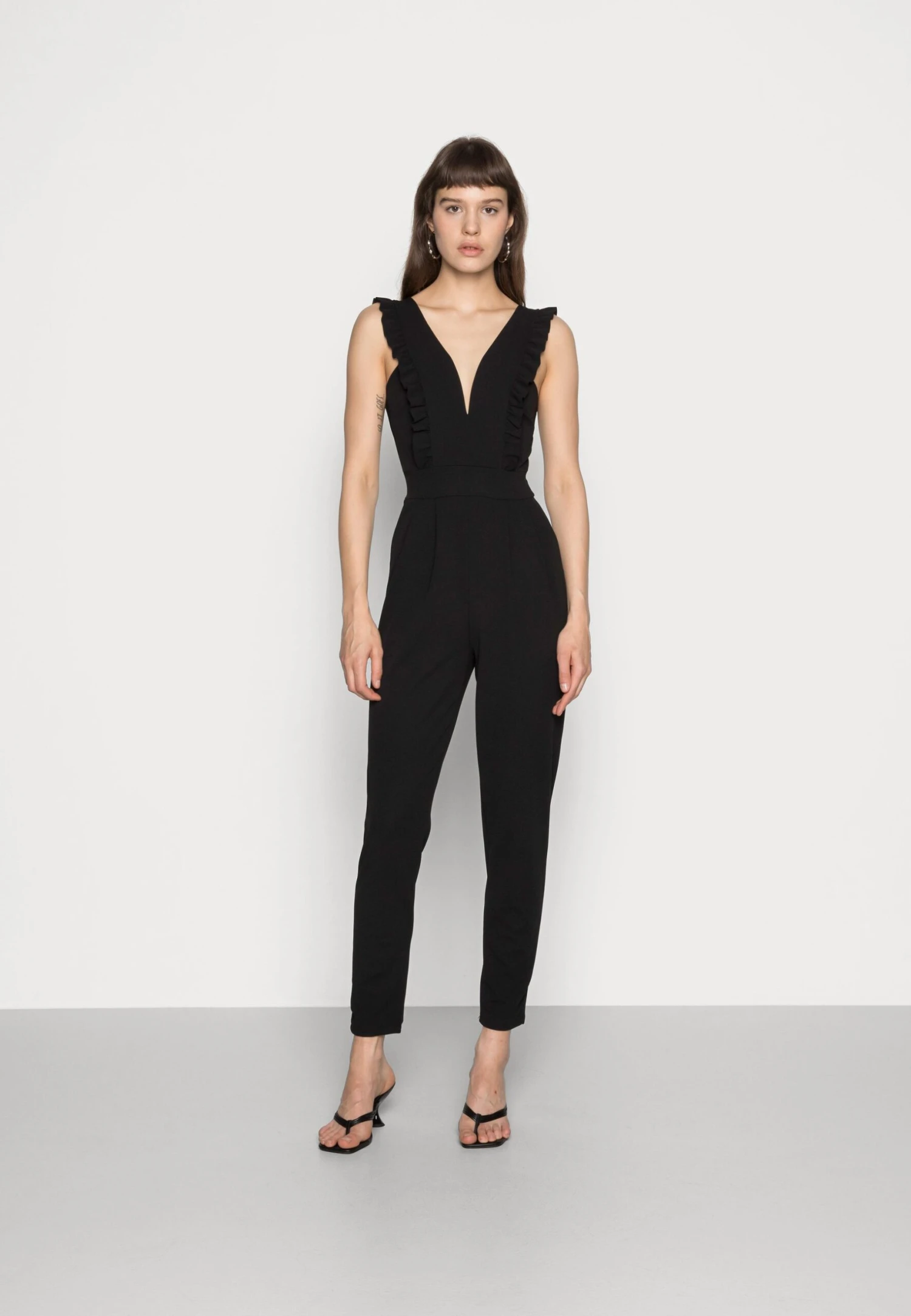 Wal G Rayna Ruffled- Jumpsuit - Black 1 Wal G Rayna Ruffled- Jumpsuit - Black