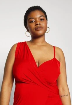 Winny Asymmetric Midi - Jerseyjurk - Red -Wal G. 7762644ea45842b09ddef722761bdb2c