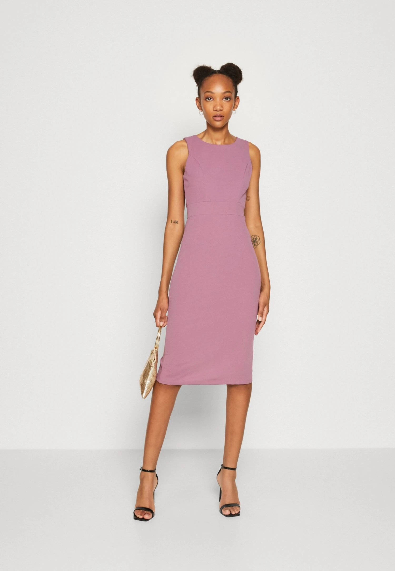 Wal G Petra Ruffle Midi - Jerseyjurk - Mauve Pink 2 Wal G Petra Ruffle Midi - Jerseyjurk - Mauve Pink - Afbeelding 2