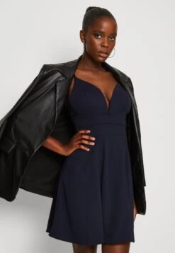 Wal G Vincent Skater Dress - Jerseyjurk - Navy Blue -Wal G. 7aaefa8982234b199702f51844e00963
