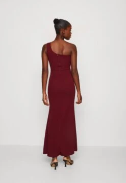 Wal G Soya One Shoulder Maxi Dress - Jerseyjurk - Berry Wine -Wal G. 811aac918672427aa369e753b2346265