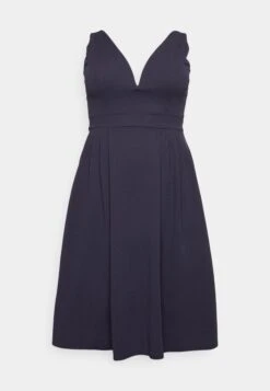Kandy V Neck Midi - Jurk - Navy Blue -Wal G. 828f455410214b089c0ee6aa99941351