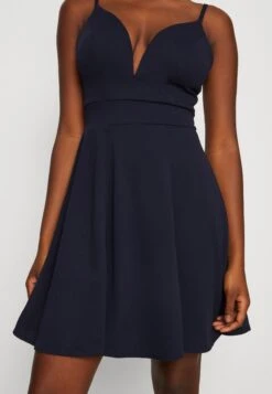 Wal G Vincent Skater Dress - Jerseyjurk - Navy Blue -Wal G. 83f171c5f5d44f60b6fff5b5256c174f
