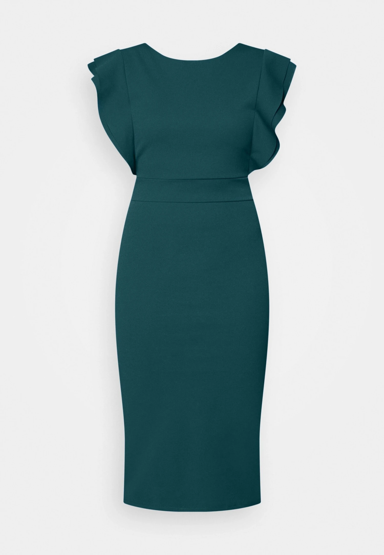 Wal G Diana Ruffle Sleeve Midi Dress - Jerseyjurk - Dark Teal Blue 5 Wal G Diana Ruffle Sleeve Midi Dress - Jerseyjurk - Dark Teal Blue - Afbeelding 5