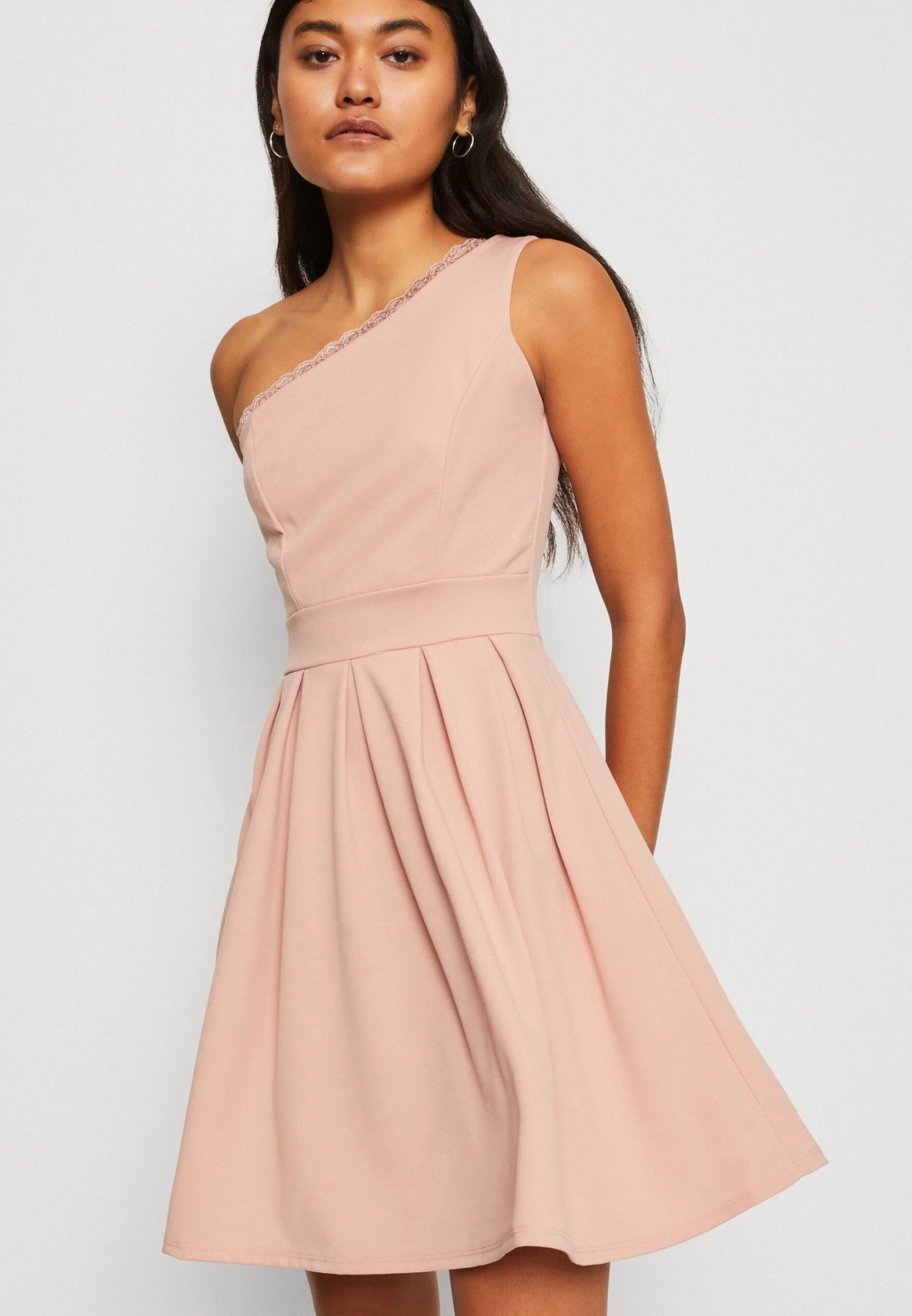Wal G Vanya One Shoulder Skater Dress - Jerseyjurk - Blush Pink 4 Wal G Vanya One Shoulder Skater Dress - Jerseyjurk - Blush Pink - Afbeelding 4