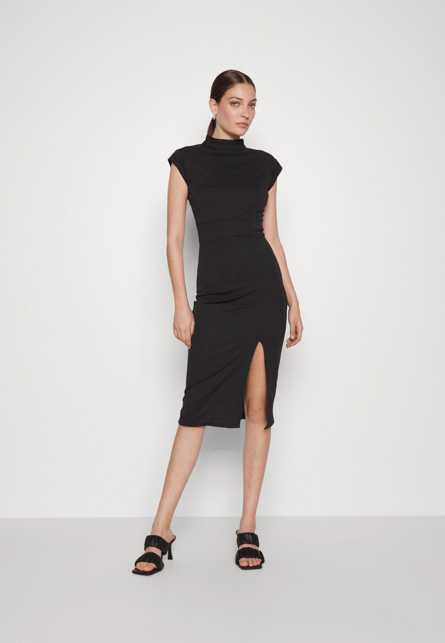 Bambinaroll Neck Midi Dress - Jerseyjurk - Black 2 Bambinaroll Neck Midi Dress - Jerseyjurk - Black - Afbeelding 2