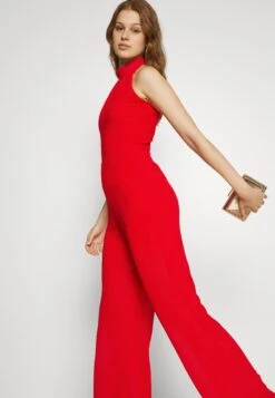 Wal G Fiona Cut Out Neck- Jumpsuit - Red -Wal G. 8fc9261d4bc74ed2adf21a9c78dead98