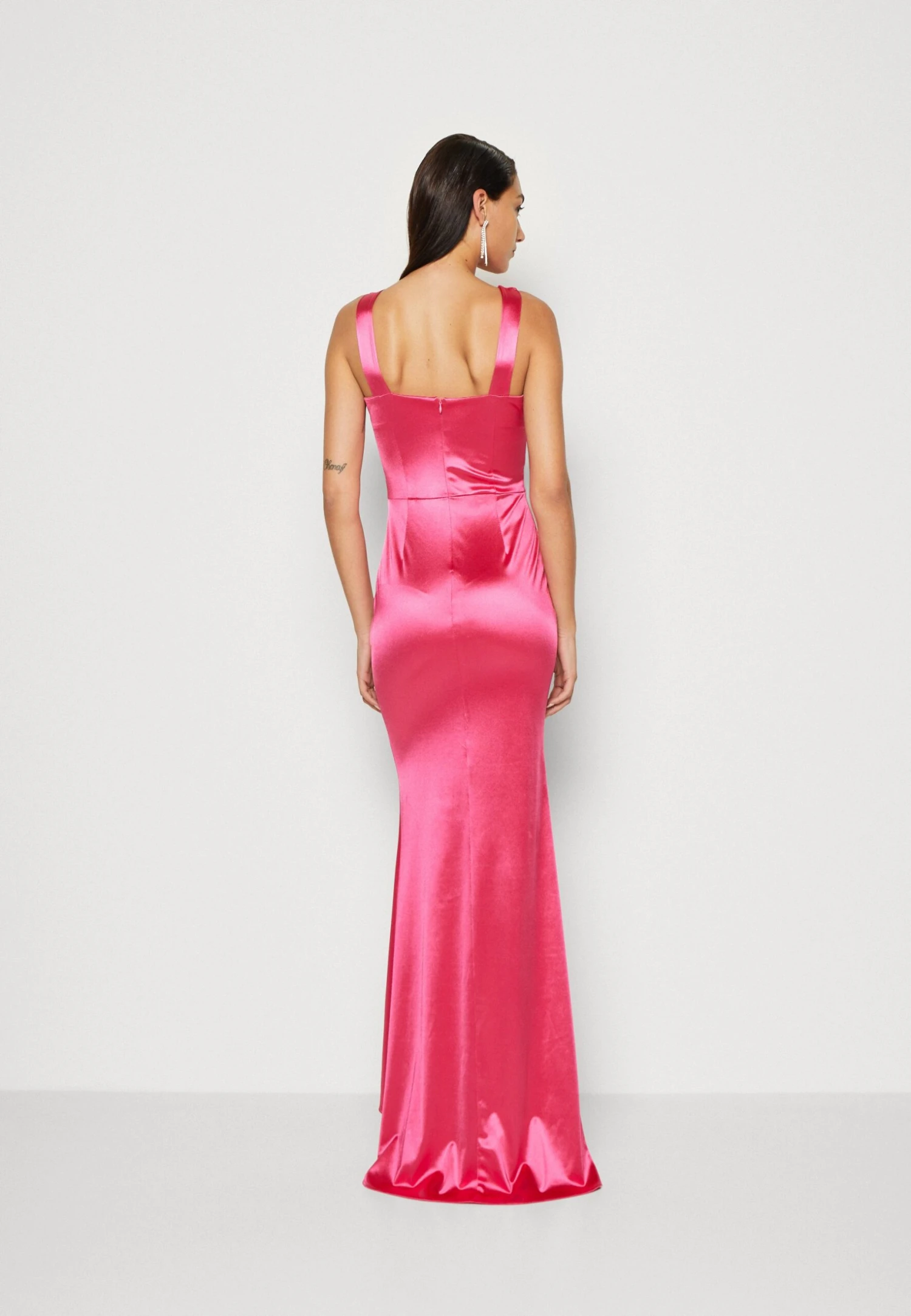 Wal G Nikita V Neck Maxi - Galajurk - Strawberry Pink 3 Wal G Nikita V Neck Maxi - Galajurk - Strawberry Pink - Afbeelding 3