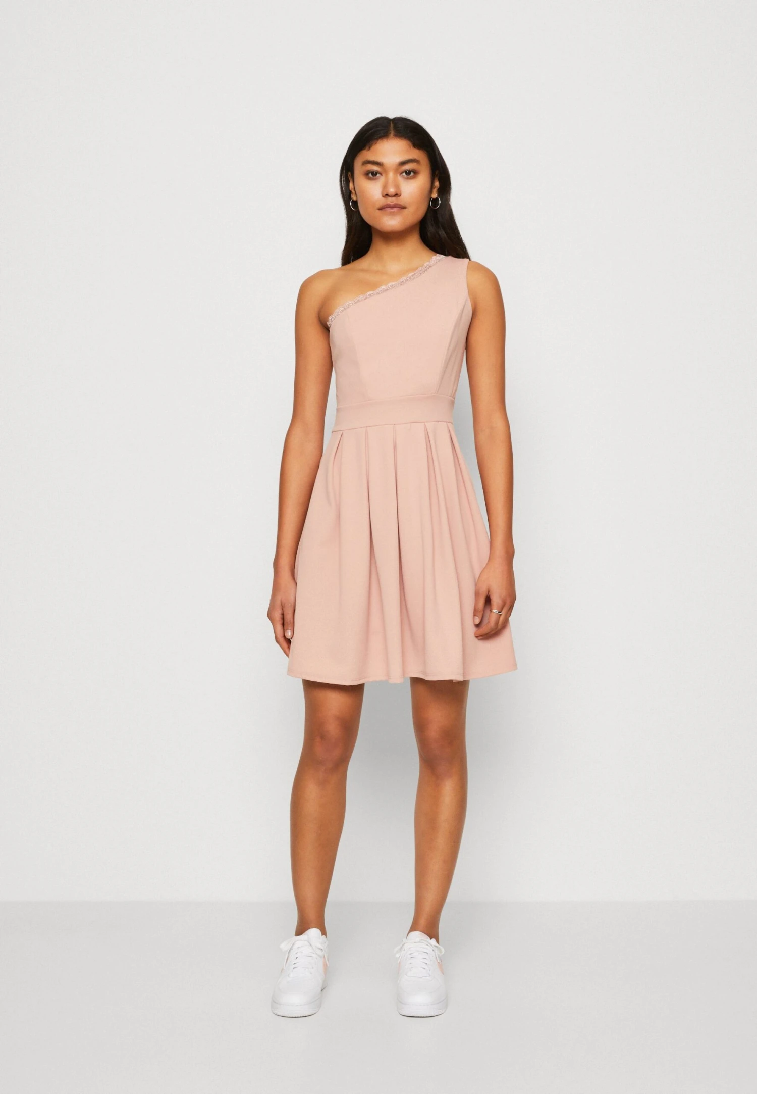Wal G Vanya One Shoulder Skater Dress - Jerseyjurk - Blush Pink 2 Wal G Vanya One Shoulder Skater Dress - Jerseyjurk - Blush Pink - Afbeelding 2