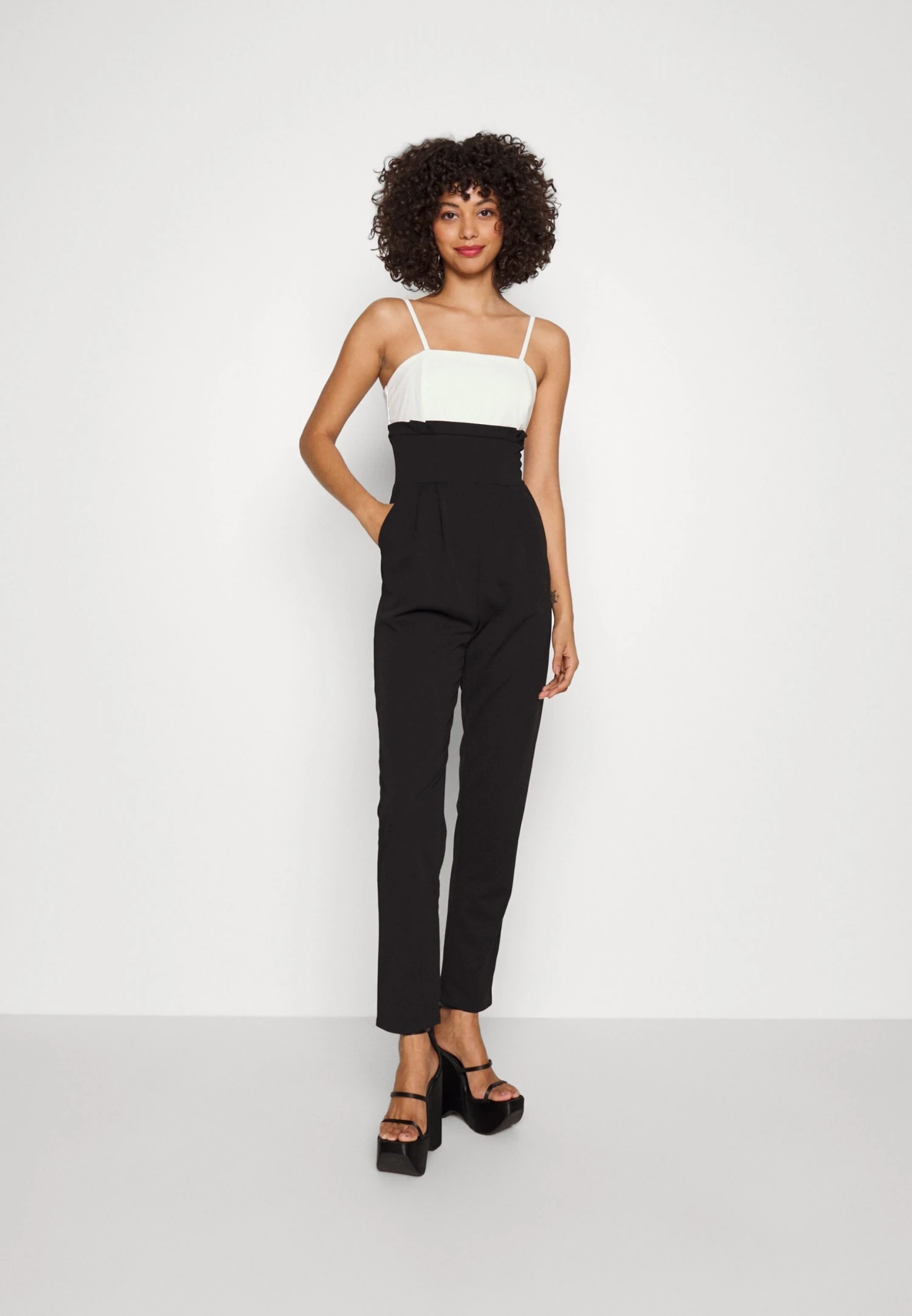 Wal G Janya Contrast Jumpsuit- Jumpsuit - Black/White 1 Wal G Janya Contrast Jumpsuit- Jumpsuit - Black/White