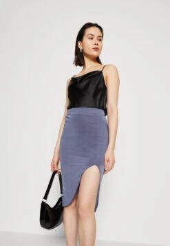 Wal G Party Ty Midi Skirt - Kokerrok - Denim Blue -Wal G. 96b6291bad474f90bfa4f7e1c382d2c2