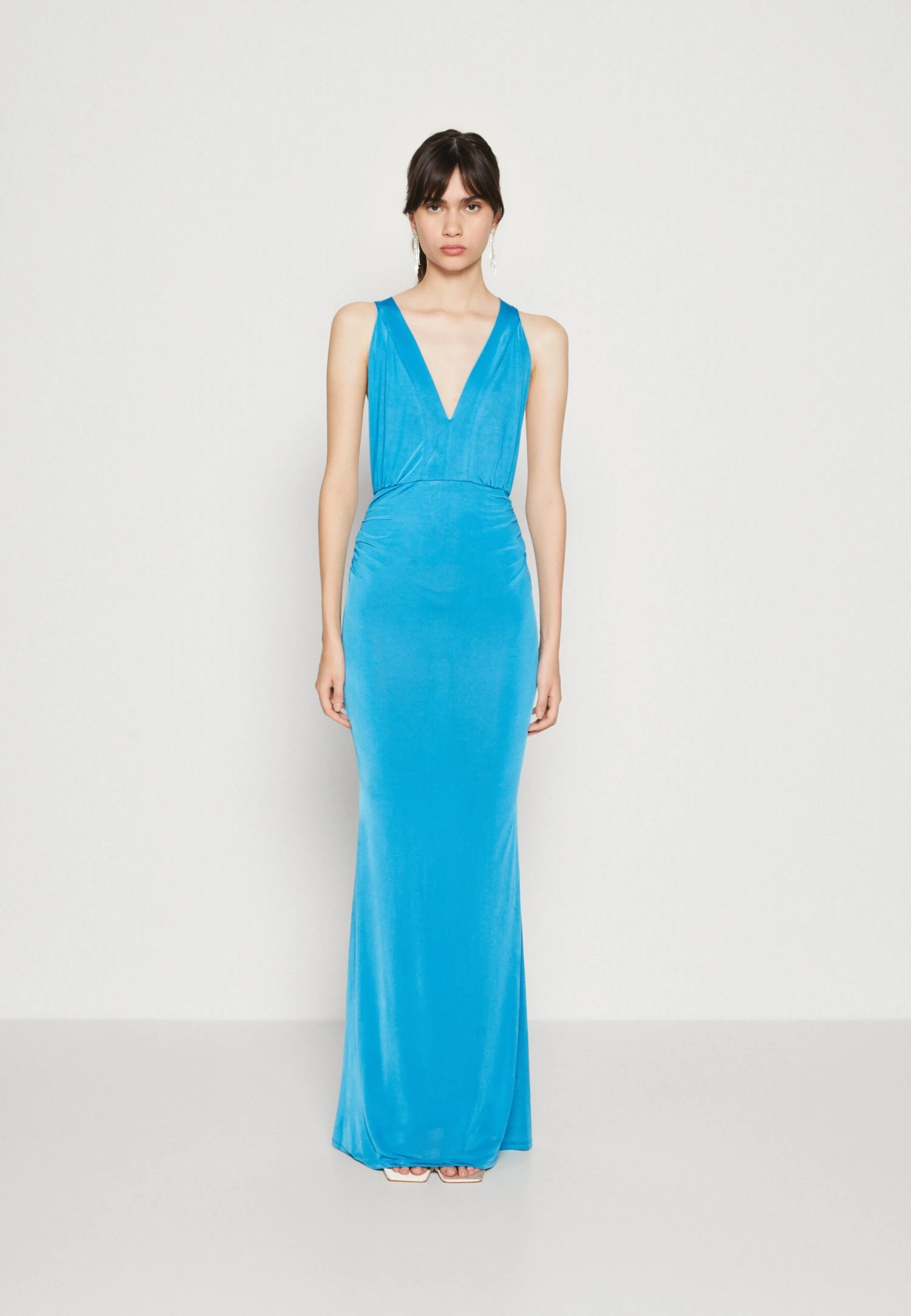 Wal G Angelina Cross Back Maxi - Jerseyjurk - Ocean Blue 1 Wal G Angelina Cross Back Maxi - Jerseyjurk - Ocean Blue