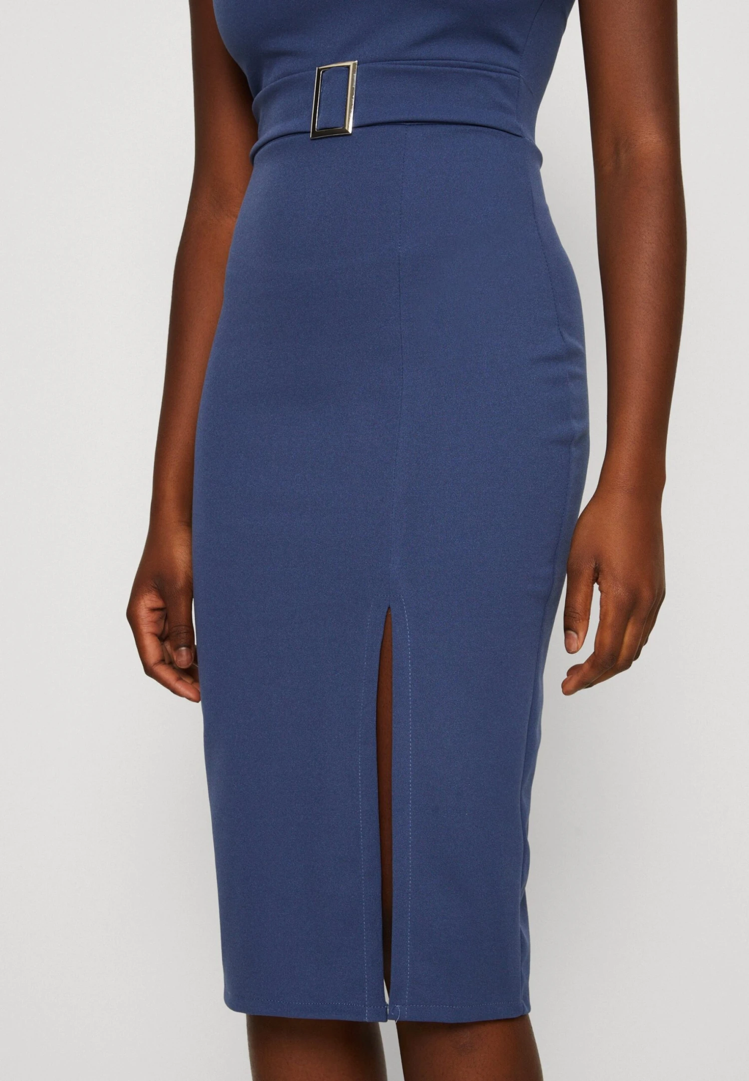 Wal G Jumina Buckle Midi - Jerseyjurk - Denim Blue 6 Wal G Jumina Buckle Midi - Jerseyjurk - Denim Blue - Afbeelding 6