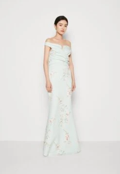 Wal G Wedding Kai V Neck Print Maxi - Galajurk - Sage Green