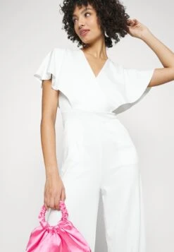 Wedding Betty V Neck Wrap - Jumpsuit - White -Wal G. b2be8dc283c04e949a194b3f609b96e3