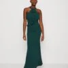 Wal G Tilly Ruffle Halter Neck Maxi Dress - Jerseyjurk - Forest Green
