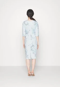 Isabella Wrap Print Midi - Jerseyjurk - Baby Blue -Wal G. be19533e865c401b88f5f5f7a87fec17