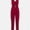 Buckle Plunge - Jumpsuit - Wine