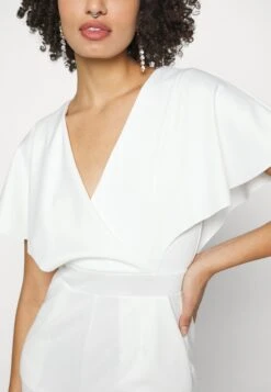 Wedding Betty V Neck Wrap - Jumpsuit - White -Wal G. c881f6ba37fb47679d7c7bf7b789dc5f