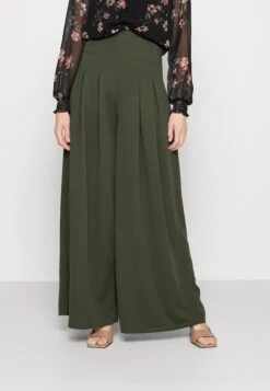 Wal G. 23 Venisa Wide Leg Trouser - Broek - Dark Khaki