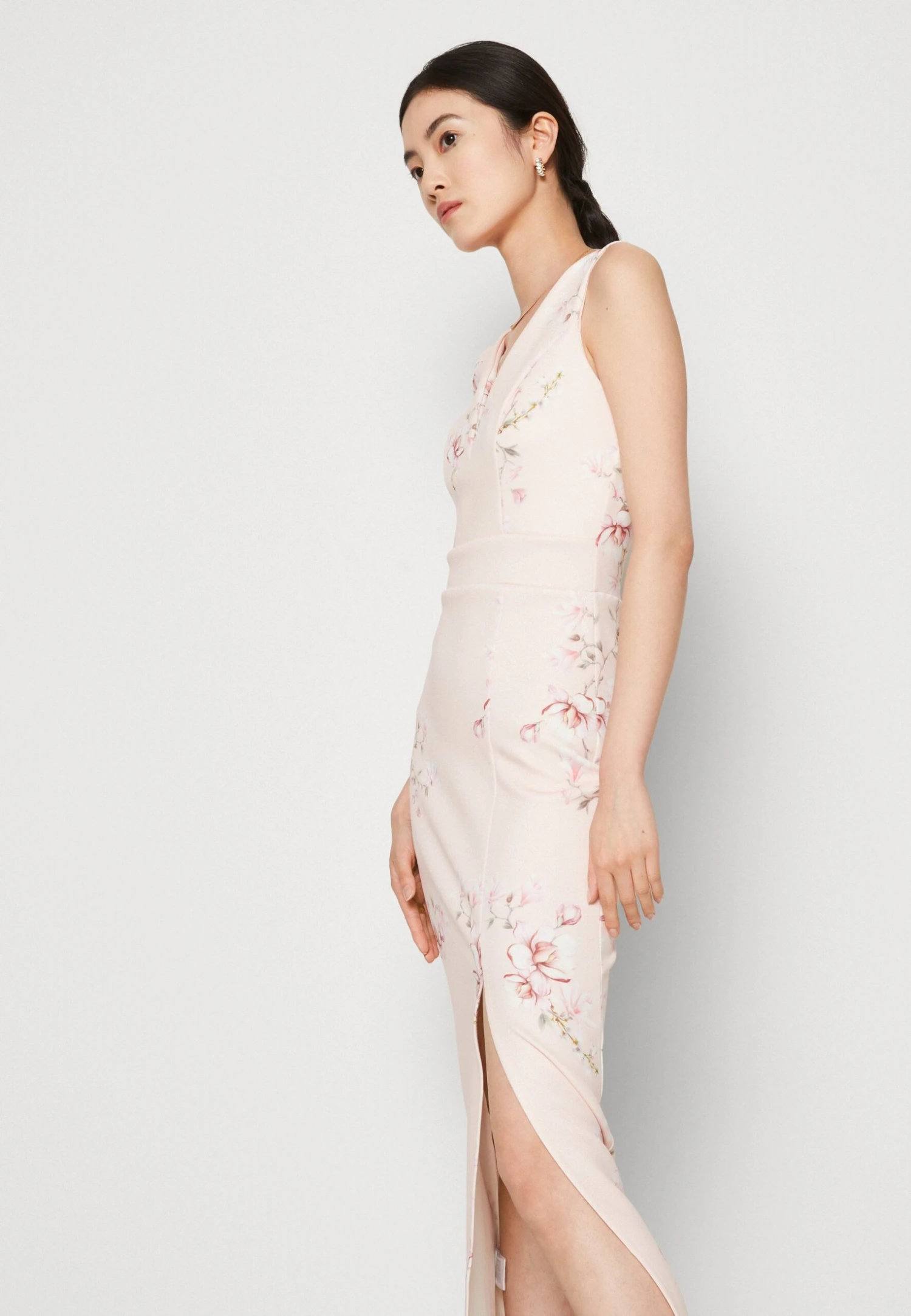 Wal G Wedding Dolly V Neck Print Maxi - Jerseyjurk - Apricot/Multi-Coloured 4 Wal G Wedding Dolly V Neck Print Maxi - Jerseyjurk - Apricot/Multi-Coloured - Afbeelding 4