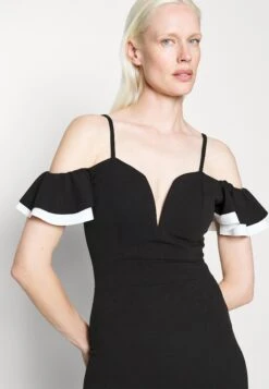 Simah Frill Midi Dress - Jurk - Black/White 10 Simah Frill Midi Dress - Jurk - Black/White -Wal G. d4e9f6fe765e4e4e922f5a50f86fa2b2