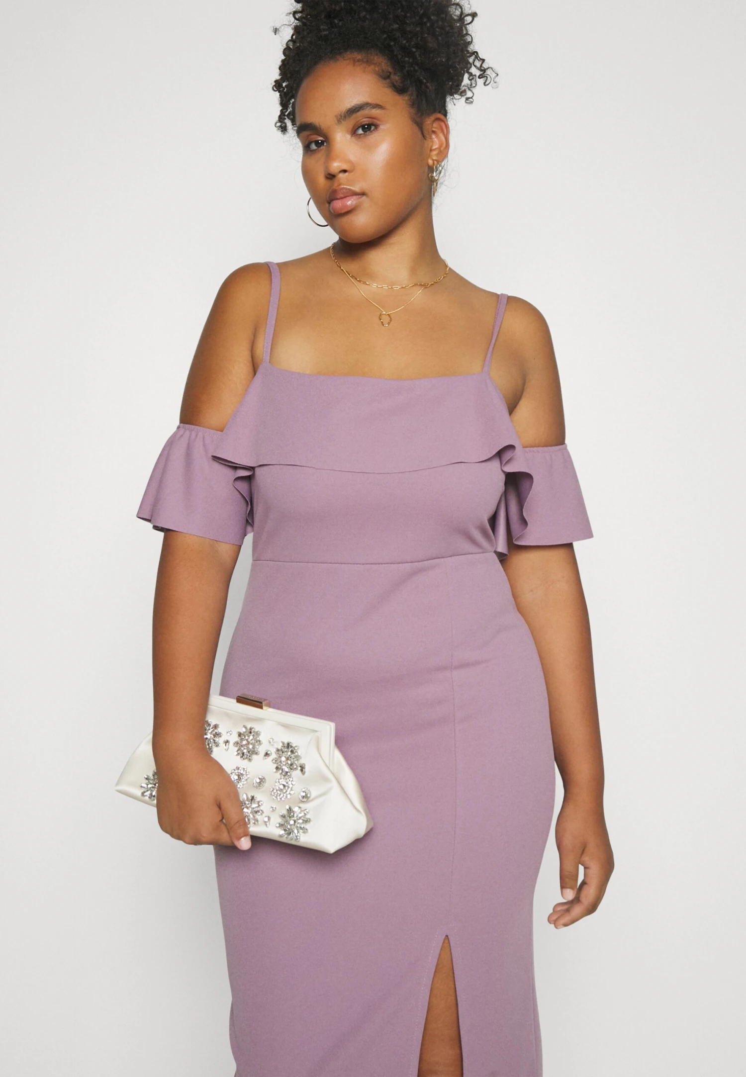 Andy Ruffle Midi - Jerseyjurk - Mauve Pink 4 Andy Ruffle Midi - Jerseyjurk - Mauve Pink - Afbeelding 4